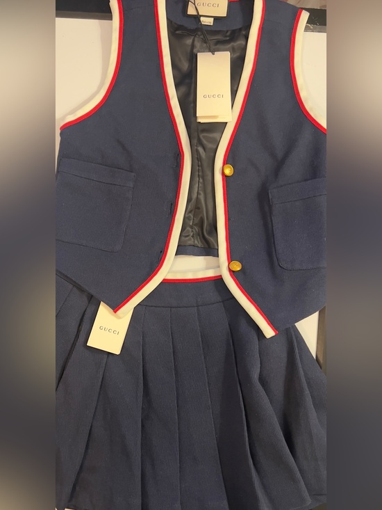 Gucci Dresses & Skirts - Gucci Authentic Navy Vest with Red & White Trim & Gold Buttons Ladies Medium